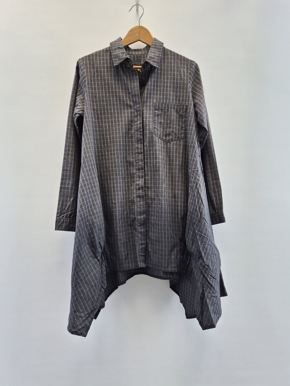 Luukaa Dark Academia Grunge Plaid Grid Tunic Shirt Dress Imagine Peace Size 8 - Picture 2 of 16